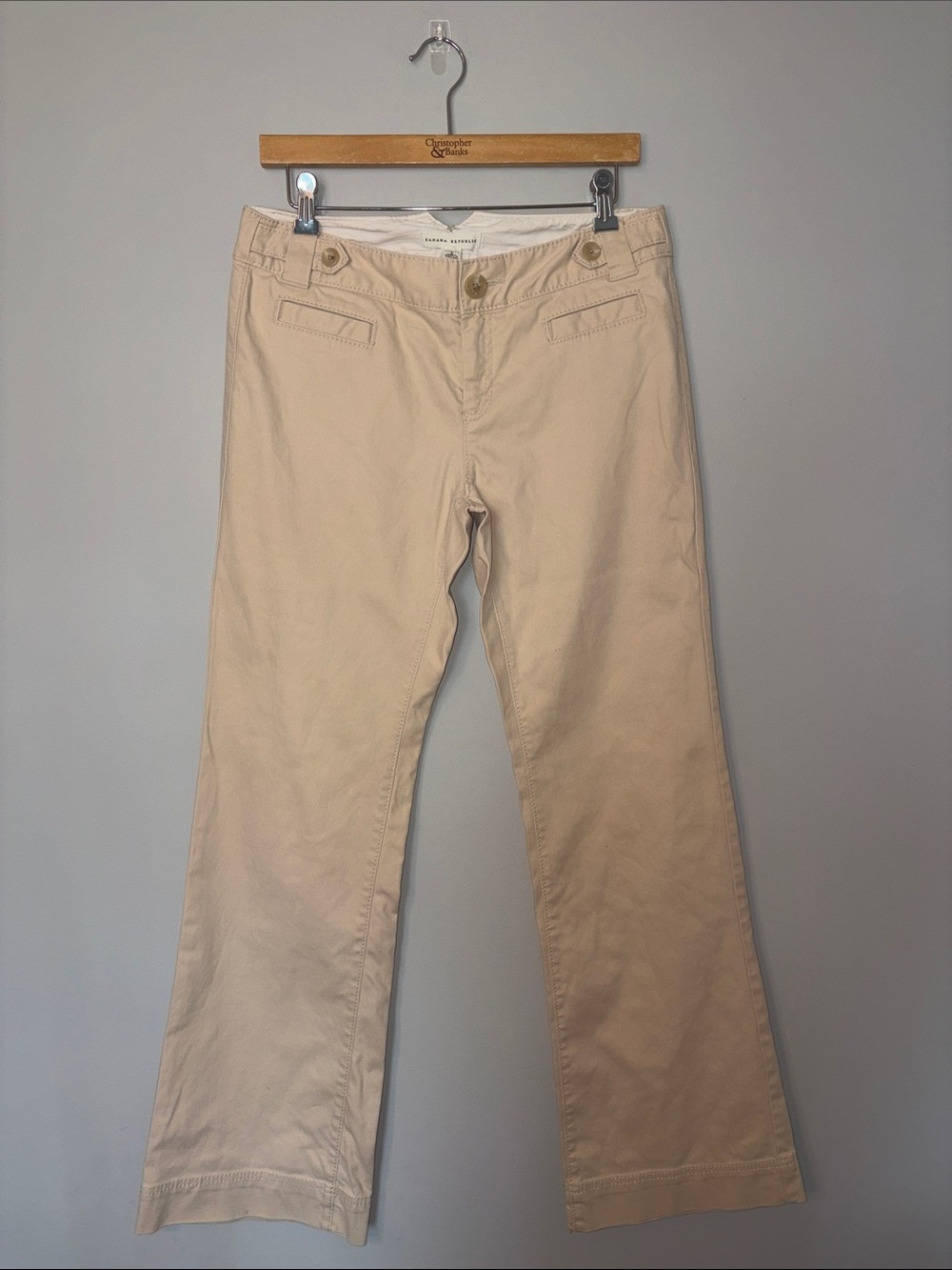 Banana Republic Light Beige Straight-Leg Pants Size 4